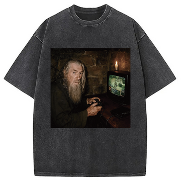 Personality fashion Gamer Wizard Washed T-Shirt