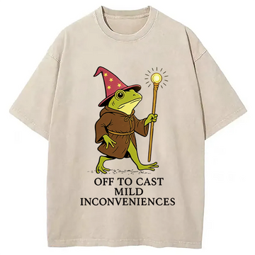 Personality fashion Funny DnD Frog Washed T-Shirt