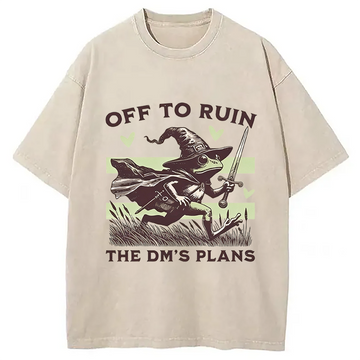 Personality fashion Off to Ruin Washed T-Shirt