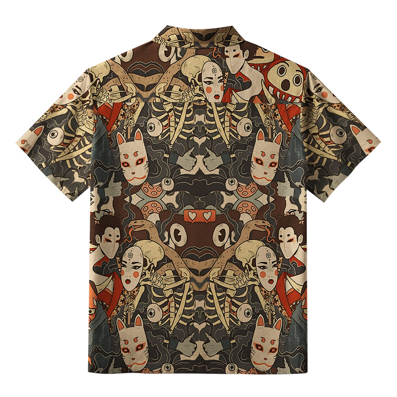 Japanese Geisha And Yokai Aloha Hawaiian Shirt