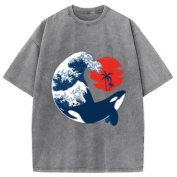 Personality fashion The Killer Wave Washed T-Shirt