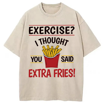 Personality fashion Funny Exercise Meme Washed T-Shirt