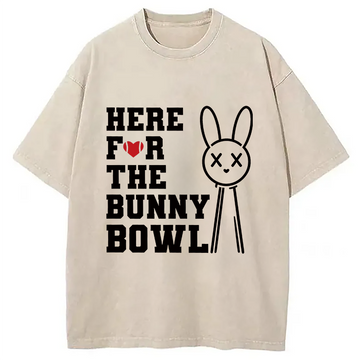 Personality fashion Here For The Bunny Bowl Washed T-Shirt