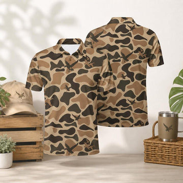 Mallard Duck Camouflage Shirt, Outdoor Country Club Polo Shirt ,Hunter Gift for Men