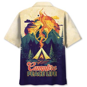 Campfire Peace Life Vintage Hawaiian Shirt
