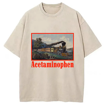 Personality fashion Acetaminophen Funny Meme Washed T-Shirt