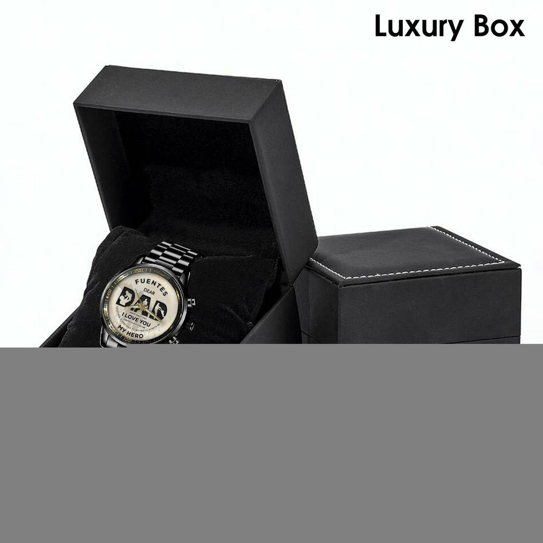 FUENTES W7 - DAD MY HERO - Black Fashion Watch Custom Your Name, Best Family Gifts