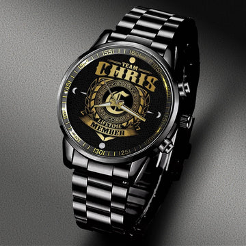 CHRIS - LIFETIME MEMBER - Black Fashion Watch Custom Your Name, Best Family Gifts