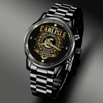 CARLISLE - LIFETIME MEMBER - Black Fashion Watch Custom Your Name, Best Family Gifts