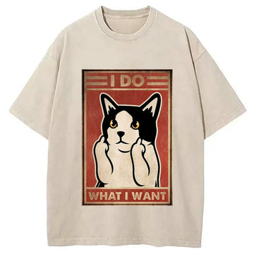 Personality fashion What I What Washed T-Shirt