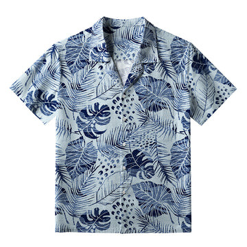Personality fashion  Muted Jungle Leaf Aloha Hawaiian Shirt