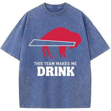 Personality fashion BILLS MAKES ME DRINK Washed T-Shirt