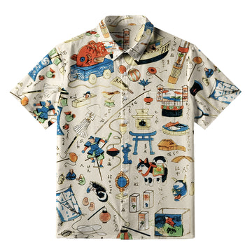 Personality fashion  Japanese Cultural Traditions Button-up Shirt