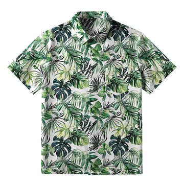 Personality fashion  Tropical Leaf Dance Button-up Shirt