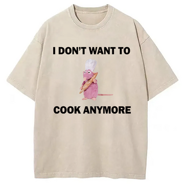 Personality fashion Funny Cooking Meme Washed T-Shirt