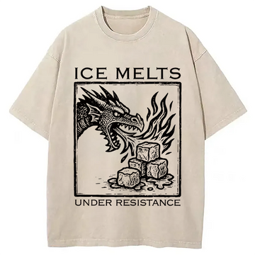 Personality fashion Ice Melts Under Resistance Washed T-Shirt