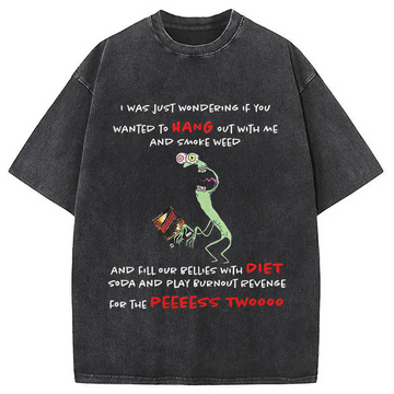 Personality fashion Mr. Landlord Smiling Friends I Was Just Wondering Washed T-Shirt
