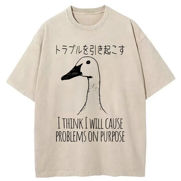 Personality fashion Silly Goose Funny Washed T-Shirt