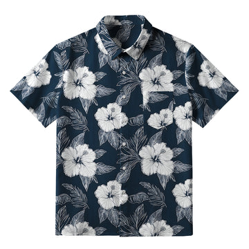 Personality fashion  Floral Leaf Silhouette Button-up Shirt