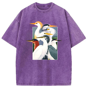 Personality fashion Wetland Assembly Washed T-Shirt