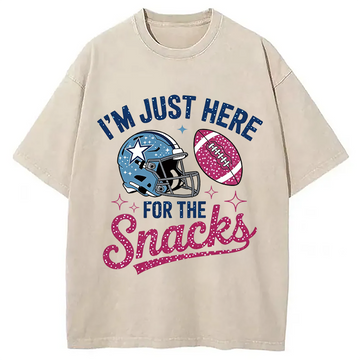 Personality fashion I'm Just Here For Snacks Washed T-Shirt