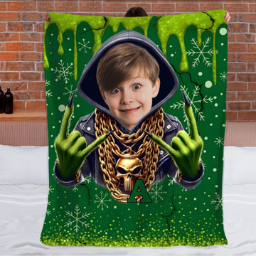 Customized Photo Christmas Blanket - Personalized Photo and Name - Christmas Gift For Kids, Friends