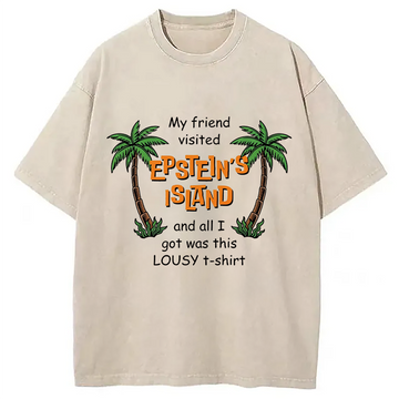 Personality fashion Epstein's Island Washed T-Shirt