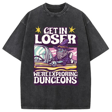 Personality fashion Get In Loser Washed T-Shirt