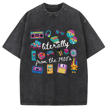 Personality fashion Literally From The 1900s Washed T-Shirt