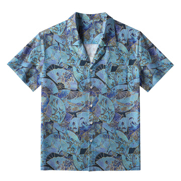 Personality fashion  Traditional Japanese Fans Aloha Hawaiian Shirt