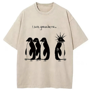 Personality fashion I Just Gotta Be Me Washed T-Shirt