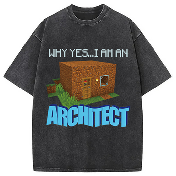 Personality fashion Yes I'm An Architect Washed T-Shirt