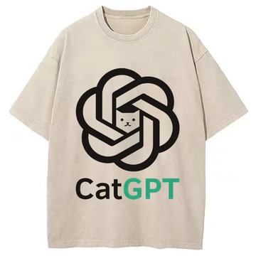 Personality fashion CatGPT Washed T-Shirt