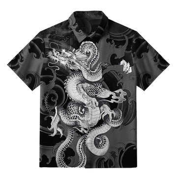 Personality fashion  Majestic Dragon Entwined Button-up Shirt