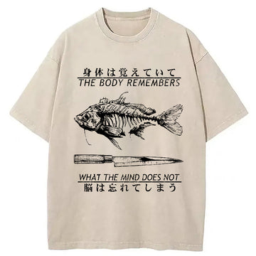 Personality fashion Unforgotten By The Body Washed T-Shirt