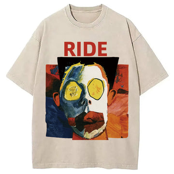 Personality fashion Vintage 90's Ride Going Blank Again Washed T-Shirt