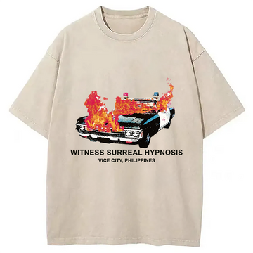 Personality fashion Witness Surreal Hypnosis Washed T-Shirt