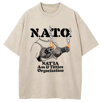 Personality fashion N A T O Washed T-Shirt