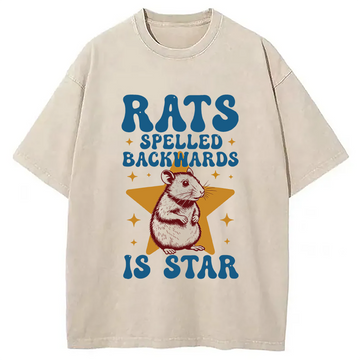 Personality fashion Rats Rodent Meme Washed T-Shirt