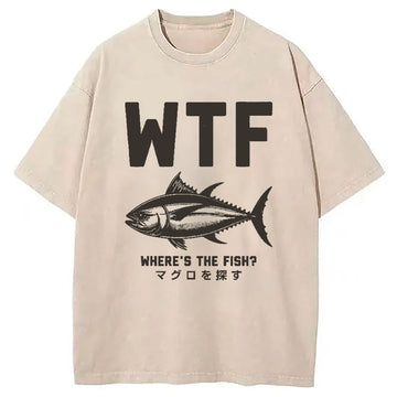 Personality fashion Finding Tuna Washed T-Shirt