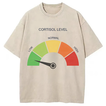 Personality fashion Cortisol Level Meme Washed T-Shirt