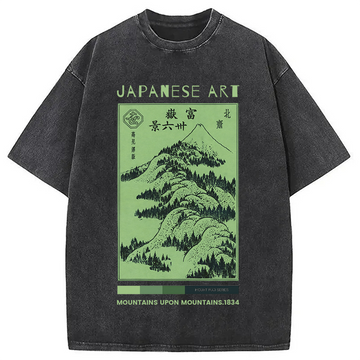 Personality fashion 36 Views of Mount Fuji Washed T-Shirt