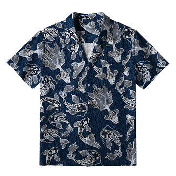 Personality fashion  Japanese Koi Aloha Hawaiian Shirt