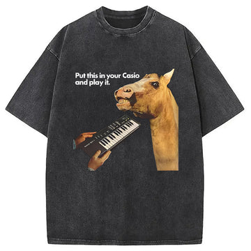 Personality fashion Casio SK1 Vintage Washed T-Shirt