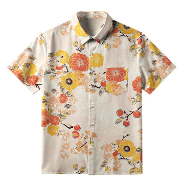 Personality fashion  Fruitful Flower Button-up Shirt