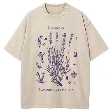 Personality fashion Retro Lavender Washed T-Shirt