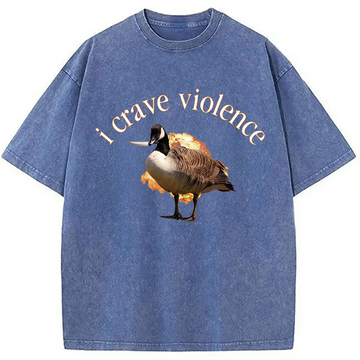 Personality fashion I Crave Violence Washed T-Shirt