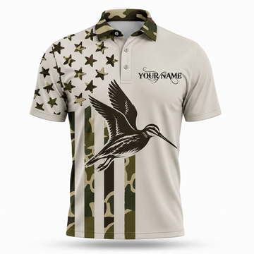 Custom Name Snipe Hunting Camouflage Duck Style Men Polo Shirt