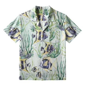 Personality fashion  Tropical Fish Aloha Hawaiian Shirt