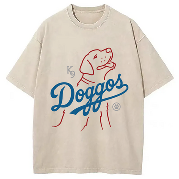 Personality fashion Doggos Washed T-Shirt